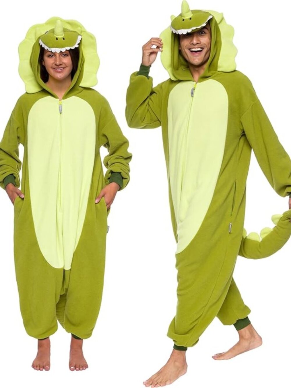Funziez Triceratops Dinosaur Onesie Costume Adult Small Green Kigurumi